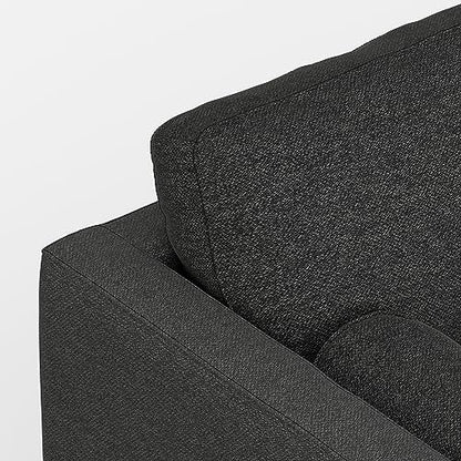 SIMPLIHOME Morrison Sofa and Ottoman 2-Piece Set in Charcoal Grey - color: Charcoal Grey, style: Right Sectional Sofa