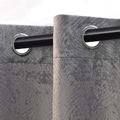 Superior Waverly Blackout Curtain Set of 2, Thermal Insulated Panel Pair with Grommet Top Header, Beautiful Embossed Wave Room Darkening Drapes, Available in 4 Lengths - Silver, 52”x96” each - color: Silver, size: 52"W x 96"L (Pack of 2)