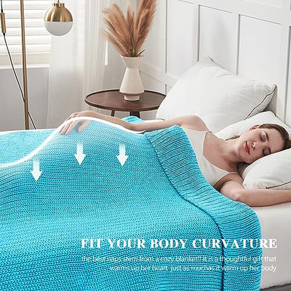 L'AGRATY Knitted Weighted Blanket - 60"x80" 15lbs Cooling Chunky Knit Heavy Blanket for Adults Braided Crochet Throw Thick Cable Yarn Knit Decorative No Beads Evenly Weighted Machine Washable | No Beads Evenly Weighted Machine Washable Chunky Braided Croc