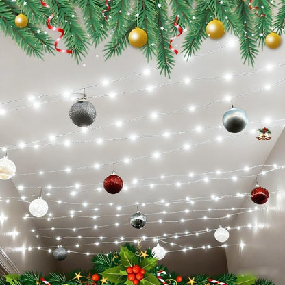 USB Fairy Lights Plug in, 33 Feet 100 LED Twinkle String Lights with Remote and Timer, Waterproof 8 Modes for Bedroom Indoor Wreath DIY Party Wedding Christmas Holiday Decoration(2 Pack White) - size: 2PACK-USB-33FT/100LED-White