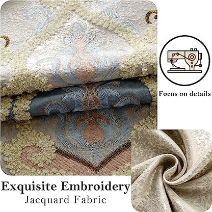 Simple Chenille Jacquard Blackout Window Elegance Curtains/Drapes/Panels/Treatments for Bedroom Living Room,Top Grommets, Two Panels, W54 x L96 inch - color: C1, size: 54"W x 96"L (Pack of 2)