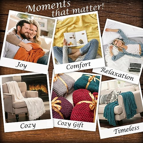 Chanasya Premium Textured Knit Throw Blanket with Tassels - Soft, Cozy Blanket for Couch, Bed, Living Room - 50" x 65” - Azalea - color: Azalea