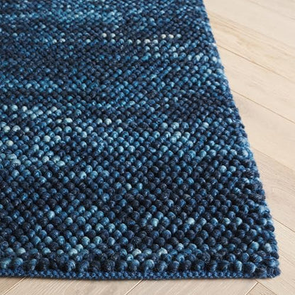 SAFAVIEH Natura Runner Rug 2'3"x11', Wool Knotted Navy & Blue NAT425N - color: Navy/Blue, size: 2'3" x 11' (Runner)