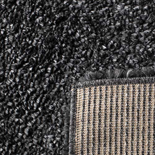 SAFAVIEH August Shag Collection Accent Rug - 2'3" x 4', Charcoal, Solid Design, Non-Shedding & Easy Care, 1.2-inch Thick Ideal for High Traffic Areas in Entryway, Living Room, Bedroom (AUG900H) - color: Charcoal, size: 2'3" x 4' (Rectangular)