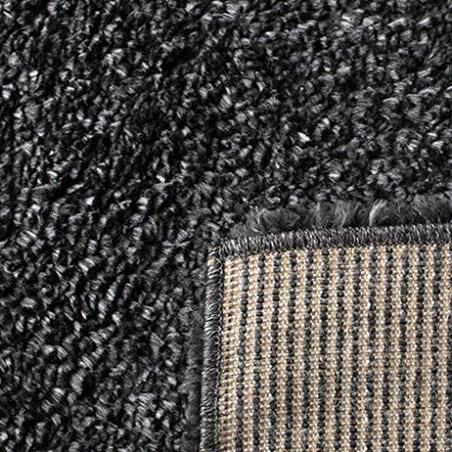 SAFAVIEH August Shag Collection Accent Rug - 2'3" x 4', Charcoal, Solid Design, Non-Shedding & Easy Care, 1.2-inch Thick Ideal for High Traffic Areas in Entryway, Living Room, Bedroom (AUG900H) - color: Charcoal, size: 2'3" x 4' (Rectangular)