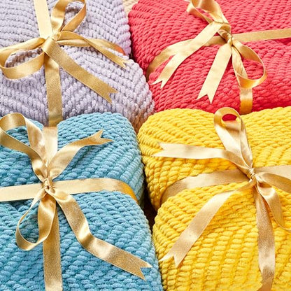 Chanasya Premium Textured Knit Throw Blanket with Tassels - Soft, Cozy Blanket for Couch, Bed, Living Room - 50" x 65” - Azalea - color: Azalea