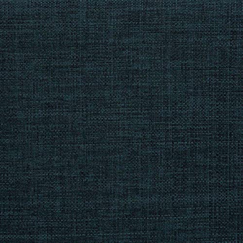 Designs4Comfort Round Accent Storage Ottoman with Reversible Tray Lid - color: Dark Blue Fabric
