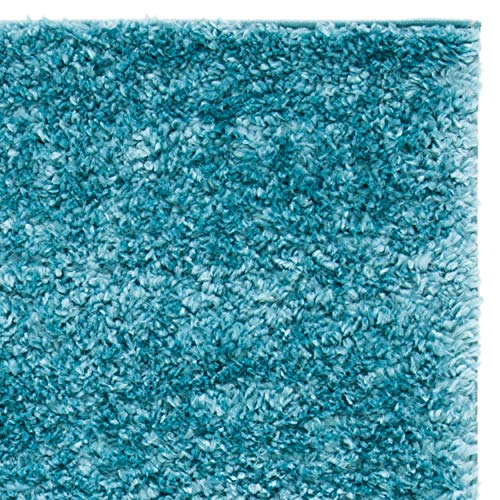 SAFAVIEH August Shag Collection Accent Rug - 2'3" x 4', Turquoise, Solid Design, Non-Shedding & Easy Care, 1.2-inch Thick Ideal for High Traffic Areas in Entryway, Living Room, Bedroom (AUG900K) - color: Turquoise, size: 2'3" x 4' (Rectangular)