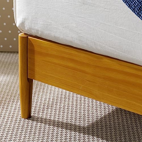 Zinus Allen Mid Century Wood Platform Bed Frame, Twin - color: Natural, size: Twin