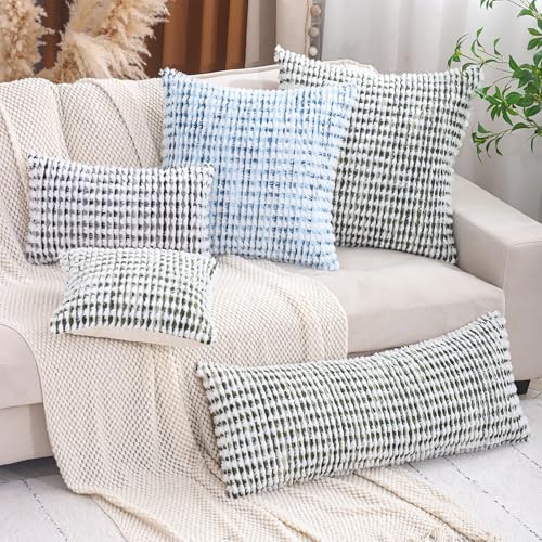 LUOYEHK Boho Throw Pillow Covers 26x26 Inch Set of 2 Chenille Tufted Pillowcase Farmhouse Neutral Cushion Covers for Couch Sofa Bed Living Room, Black Gray - color: Black Gray, size: 26" x 26" (Pack of 2)