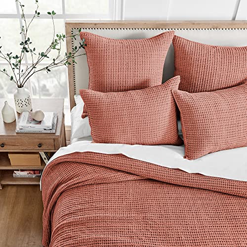 Levtex Home Mills Waffle Twin Bedspread Set (84x104in) with 1 Pillow Sham (26x20in) - Adobe - 100% Cotton Twin Size Bedspread Set - Lightweight, Soft, Pre-Washed - color: Adobe, size: Twin Bedspread