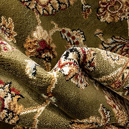 Well Woven Barclay Collection Sarouk Green 2x4 Area Rug - for Entryways, Small Bedrooms, Living Rooms - color: Green, size: 2'3" x 3'11" (Rectangular)