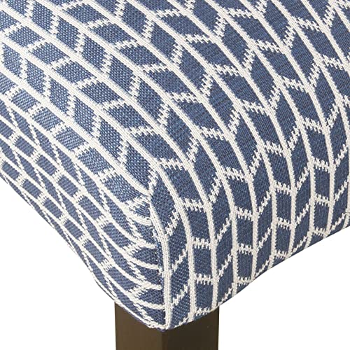 HomePop Classic Parsons Dining Chair - Blue Geometric (Set of 2) - color: Blue Geometric, style: Pack of 2