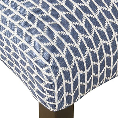 HomePop Classic Parsons Dining Chair - Blue Geometric (Set of 2) - color: Blue Geometric, style: Pack of 2
