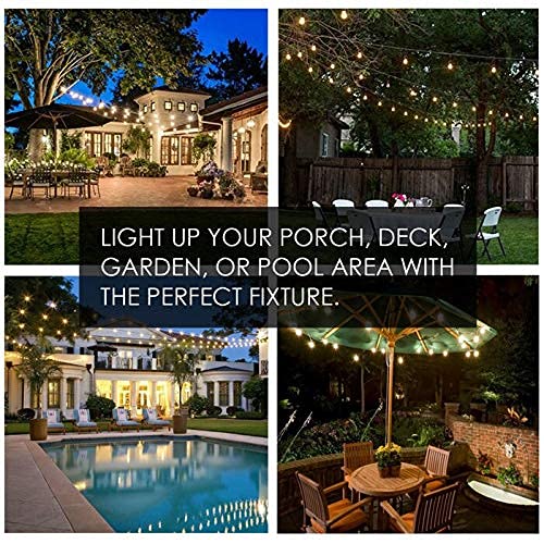 SUNTHIN White Outdoor String Lights, 96FT White Patio Lights with 32 Shatterproof LED Bulbs for Garden, Backyard, Porch, Cafe, Deck, Wedding, Party, Gathering - color: White