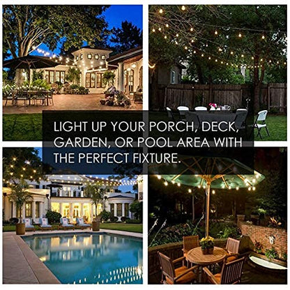 SUNTHIN White Outdoor String Lights, 96FT White Patio Lights with 32 Shatterproof LED Bulbs for Garden, Backyard, Porch, Cafe, Deck, Wedding, Party, Gathering - color: White
