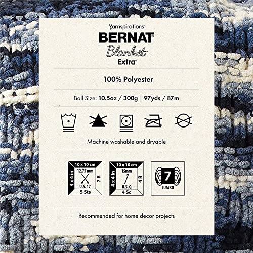 Bernat Blanket Extra Thick Clay Yarn - 1 Pack of 21.12oz/598.74g - 100% Polyester - #7 Jumbo - 72 Yards - Chunky Yarn for Hand Knitting, Crocheting, Crafts & Amigurumi - color: Clay, size: 1 Pack, style: Extra Thick