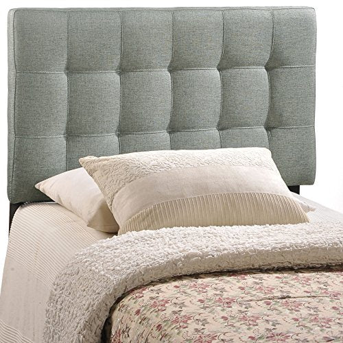 Modway Lily Tufted Linen Fabric Upholstered Twin Headboard in Gray - color: Gray, size: Twin