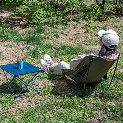 Low Ultralight Compact Folding Chair (Black) | with Side Pocket and Carry Bag, for Camping Backpacking Hiking - color: Black