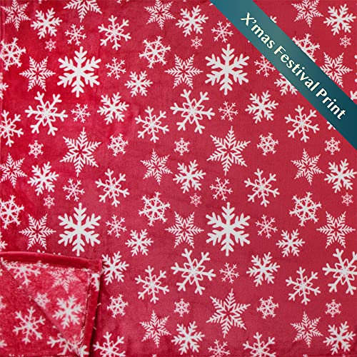 PAVILIA Christmas Throw Blanket | Red Snowflake Christmas Fleece Blanket | Soft, Plush, Warm Winter Cabin Throw, 50x60 (Red/White Snowflake) - color: Snowflake Red, size: 50 x 60 Inches - Throw