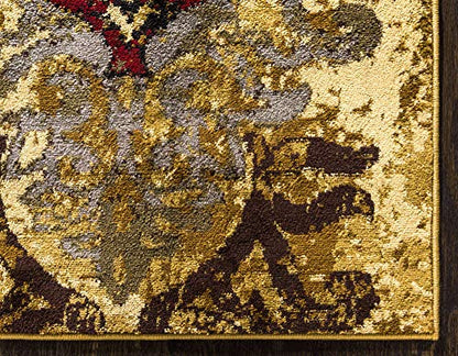 Unique Loom Barista Collection Area Rug - Congencis (2' 2" x 3' 1" Rectangle, Beige/ Blue) - size: 2'2" x 3'1" (Rectangular)