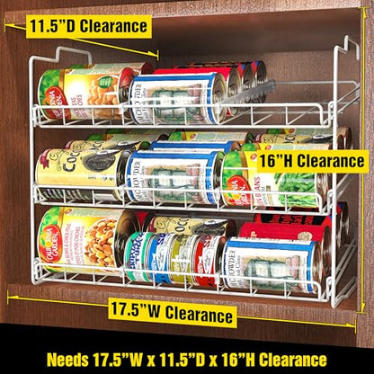 Deco Brothers Stackable Can Rack Organizer Holds Up to 36 Cans, White | for Kitchen and Pantry - color: White