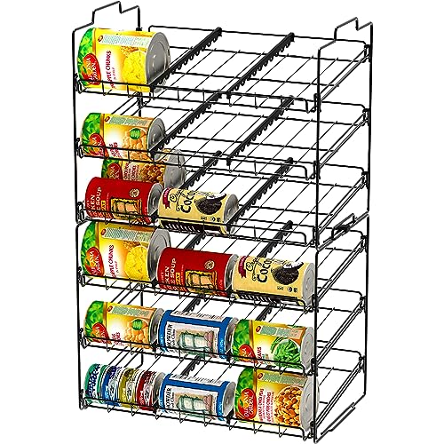 Deco Brothers Stackable Can Rack Organizer Holds Up to 36 Cans, Black | for Kitchen and Pantry - color: Black