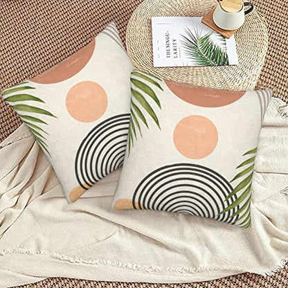Boho Throw Pillows Covers 16x16 Set of 2, Mid Century Modern Pillow Covers Summer Outdoor Abstact Sunset Decorative Cushion Case for Bed Couch Sofa Home Decor | Modern Throw Pillow Covers Abstact Sunset Decorative Cushion Case For Bed Couch Sofa Home Deco
