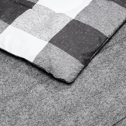 Amazon Basics Lightweight Microfiber Checkerboard Comforter Set, 3-Piece, King, Black/White - color: Checkerboard Pattern, Black/White, size: King