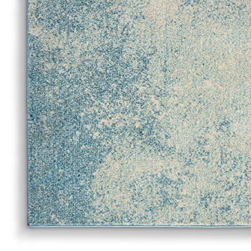 Nourison Home Passion Navy/Light Blue 1'10'' x 6' Area-Rug, Modern, Abstract, Easy-Cleaning, Non Shedding, Bed Room, Living Room, Dining Room, Kitchen, (6' Runner) - color: Navy Light Blue, size: 1'10" x 6' (Runner)