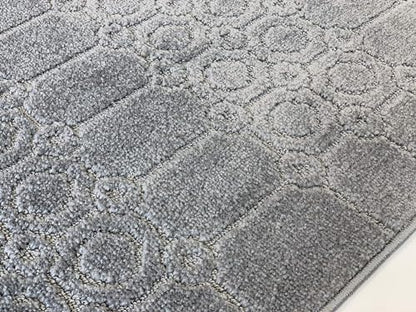 REMNAZ Custom Size Hallway Runner Rug, Art Grey, 25 in x 3 ft | Cut to Fit, Non-Slip Rubber Backed, Grip and Traction for Slipping Dogs on Hardwood & LVP, Washable, Lays Flat, Stays Put - color: Art / Grey, size: 2'1" x 3' (Rectangular)