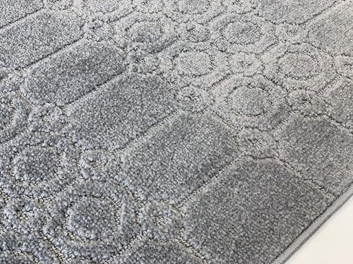 REMNAZ Custom Size Hallway Runner Rug, Art Grey, 25 in x 4 ft | Cut to Fit, Non-Slip Rubber Backed, Grip and Traction for Slipping Dogs on Hardwood & LVP, Washable, Lays Flat, Stays Put - color: Art / Grey, size: 2'1" x 4' (Rectangular)