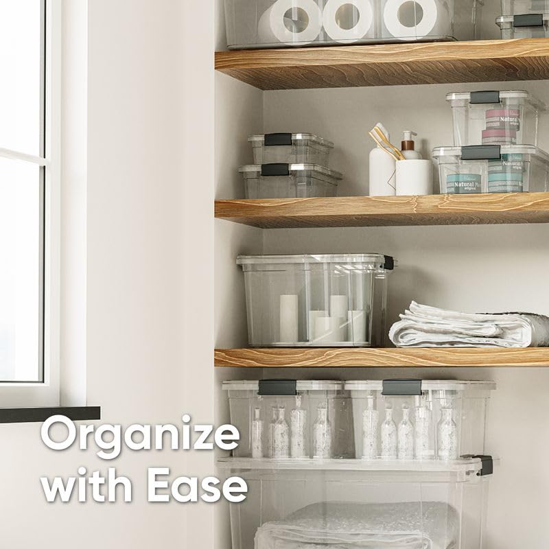 Superio Clear Storage Bins with Lids, Stackable Storage Box with Latches and Handles, Extra Small, 6 Pack 3 Quart - size: 3.5 Qt, style: 6 Pack