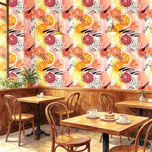 Fruit Oranges Peel and Stick self Adhesive Wallpaper - 128''x32'' - color: X08, size: 128"x32"