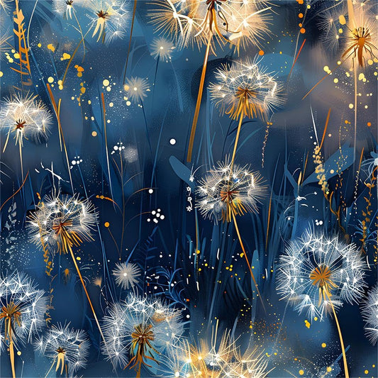 MuralPeel Blue White Yellow Dandelion Flowers Peel and Stick Wallpaper Self Adhesive Removable Easy Peel Off Stick on Wall Paper for Bedroom Cabinet Renter