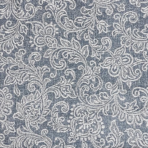 HomePop Classic Parsons Dining Chair -Denim Jacobean Print (Set of 2) - color: Denim Jacobean Print, style: Pack of 2