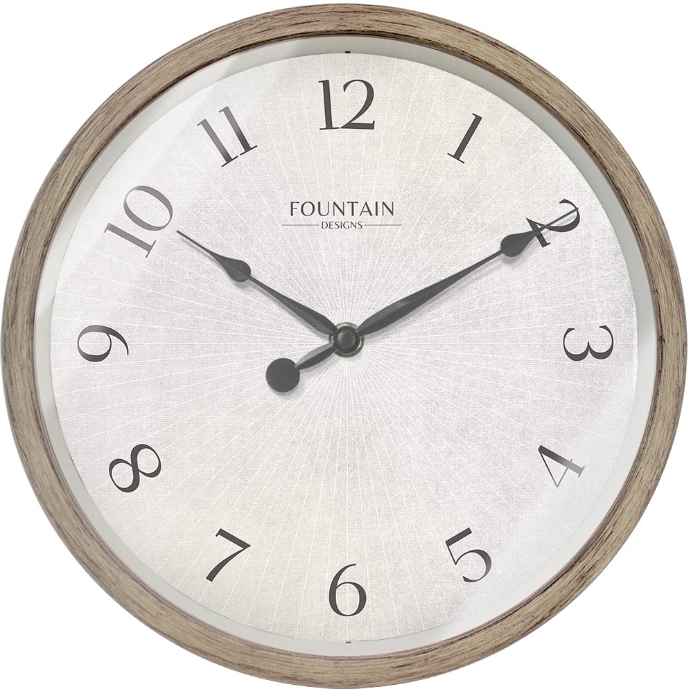 10" Silent Modern Farmhouse Wall Clock, Gray Oak Finish | Battery Operated, Regular Arabic Numeral, Accurate & Easy to Read for Living Room, Bedroom, Kitchen & Home Office - color: Light Gray Oak, size: 10 inch