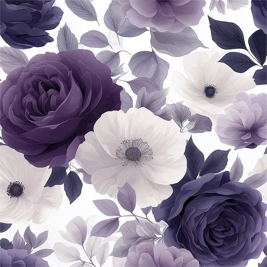 Modern White Purple Peony Floral Peel and Stick Wallpaper Wall Decor Self Adhesive Wall Paper Stick on Easy Peel Off Contact for Renter Apartment - color: White/Purple, size: 17.7" x 118"