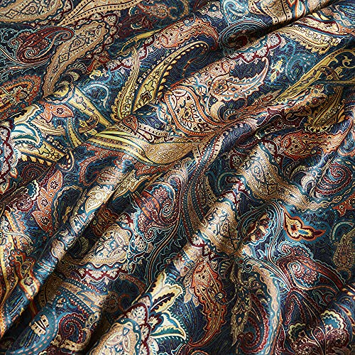 Cupocupa Duvet Cover Queen Size Set Boho Floral Pattern Duvet Cover Queen for Queen Size Bed Vintage Soft Bedding Leaf Print Paisley Duvet with Pillowcases - color: Gold Paisly Pattern, size: Queen