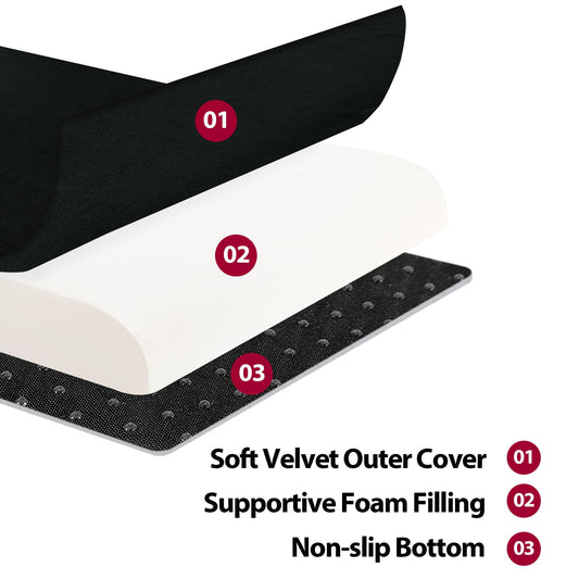 HOMBYS Recliner Seat Cushion with Lumbar Supportive Pillow Extra Large Non-Slip Seat Cushion with Back Support Cushions,Cruve Edge Design for Relief Thighs Pressure, Black - color: Black