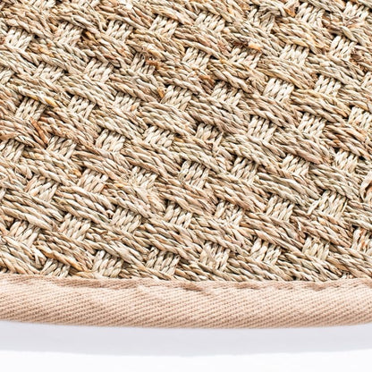 SAFAVIEH Area Rug 4' Round - Natural Fiber Collection - Natural & Beige, Seagrass, Basketweave Pattern with Border (NF114A) - color: Natural/Beige, size: 4' (Round)