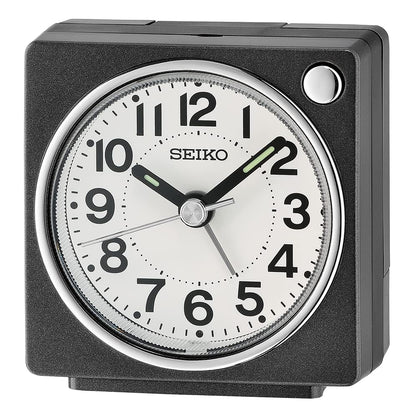 SEIKO Fuji Dark Bedroom Alarm Clock, Metallic Black - color: Metallic Black
