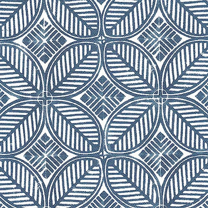 HomePop 18" Classic Square Storage Ottoman - Blue Indigo Print - color: Blue Indigo Print