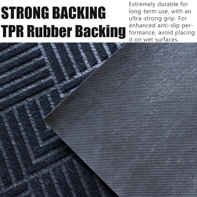 Runner Rug Non Slip, 1FT x 10FT Hallway Entryway Area Rug Indoor Outdoor Rubber Back Carpet Mat for Kitchen Laundry Room Foyer Balcony Living Room, Black Stripe