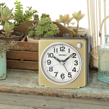 SEIKO Fuji Dark Bedroom Alarm Clock, Gold - color: Gold